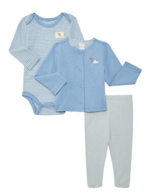 Bliss by Garanimals 3pc Baby striped Onesie, pants and jacket Lightweight NWT